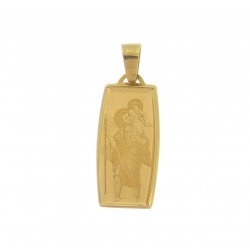 14Kt Yellow Gold Rectangular Shape Saint Christopher Pendant (1.10gr)